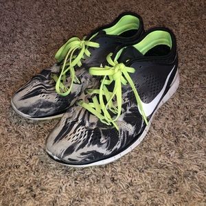 Nike running shoes with flames